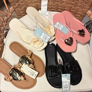NWT four pair size 6 shade and shore and a new day Stylish Women's Sandals